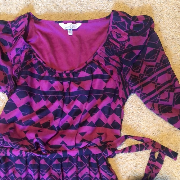 Speckles long sleeve dress with tie size medium - Picture 3 of 5